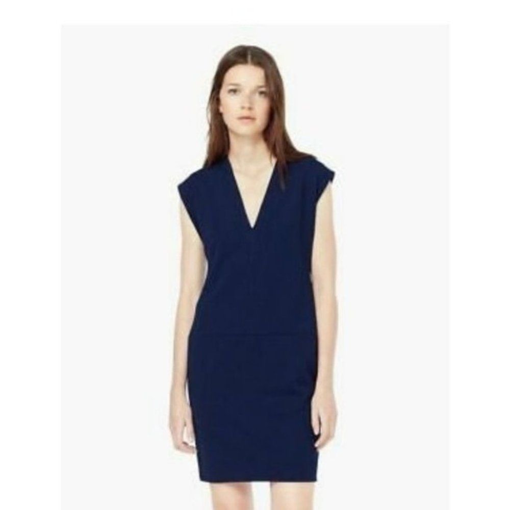 Mango navy blue shift dress sz XS pre owned